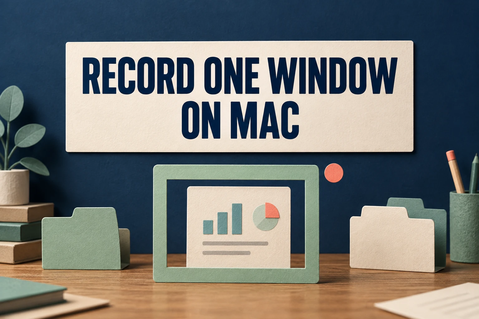 A paper frame around one document with large text Record One Window On Mac
